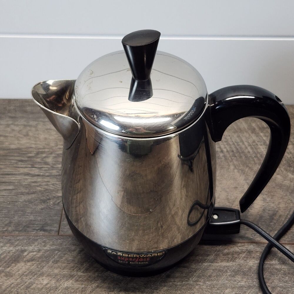 Vintage Farberware Superfast 2-4 Cup Percolator Model 134B Tested Works